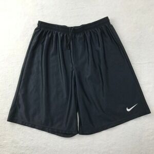 Vintage 90s Nike Shorts Men's XL Black Shiny Silky USA Made Sports Swoosh